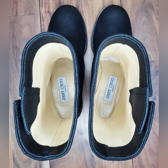 Jimmy Choo Brushed Suede Combat Boots with Crystals, Size 36½ - Picture 8 of 11